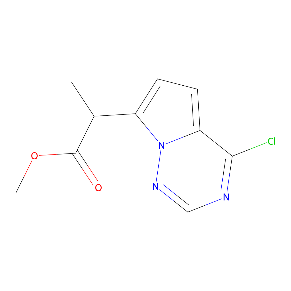 Methyl 2-{4-chloropyrrolo[2,1-f][1,2,4]triazin-7-yl}propanoate molecular structure, CAS 2092830-44-7