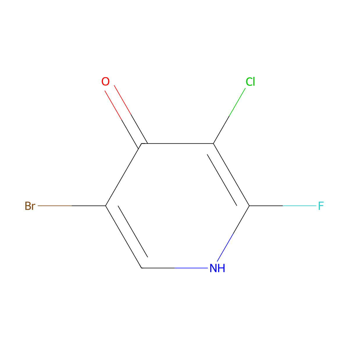 5-Bromo-3-chloro-2-fluoropyridin-4-ol molecular structure, CAS 2092831-80-4