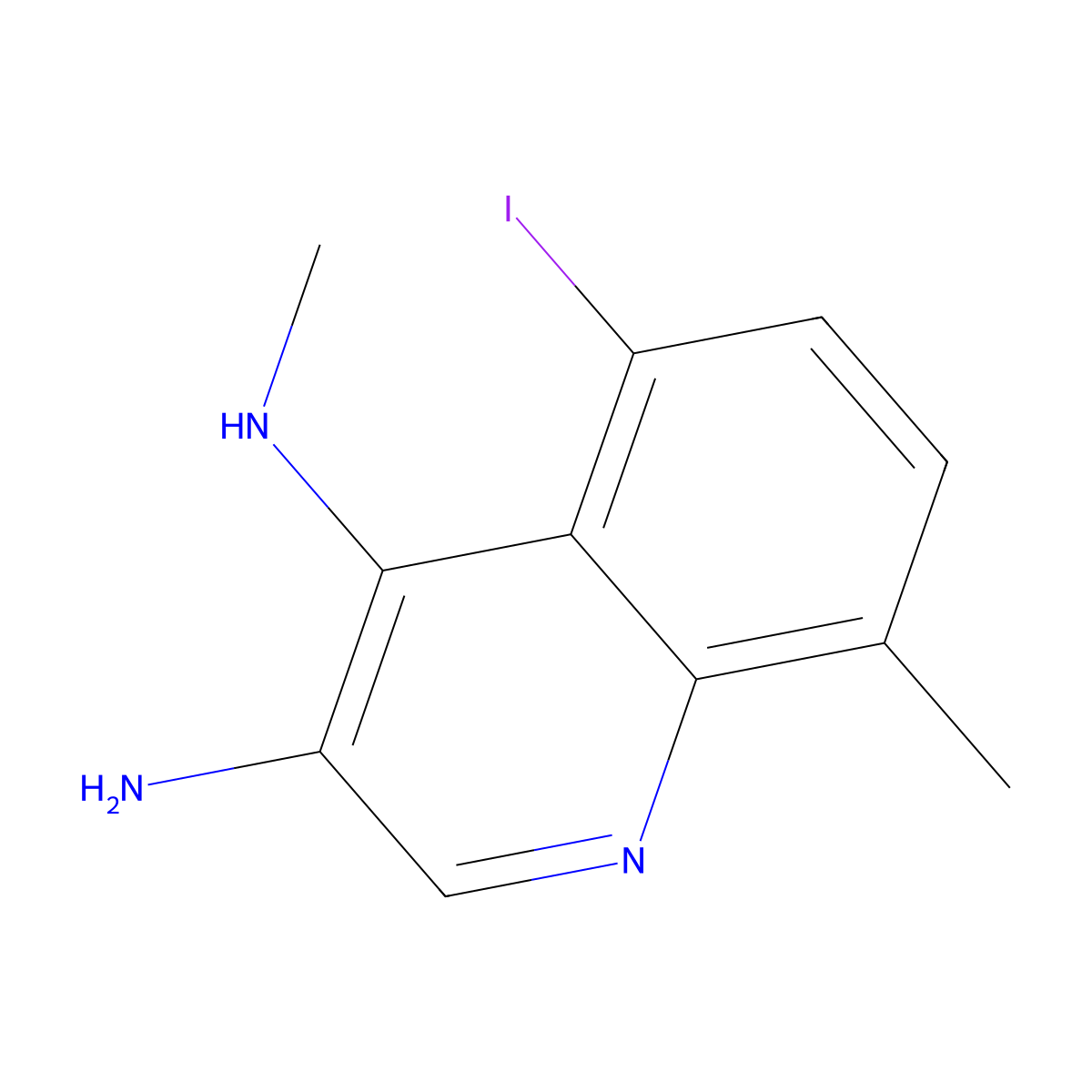 5-Iodo-N4,8-dimethylquinoline-3,4-diamine molecular structure, CAS 2092832-25-0