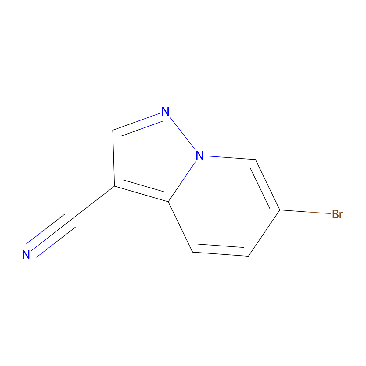 6-Bromopyrazolo[1,5-a]pyridine-3-carbonitrile molecular structure, CAS 2092835-01-1