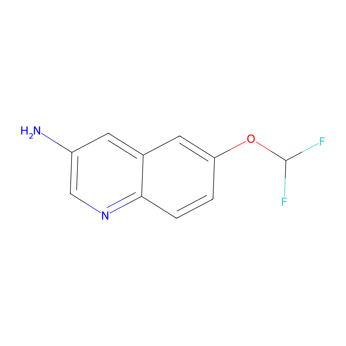 6-(Difluoromethoxy)quinolin-3-amine molecular structure, CAS 2092835-40-8