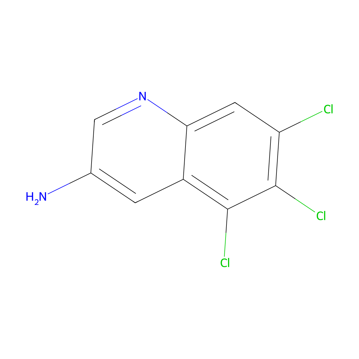 5,6,7-Trichloroquinolin-3-amine molecular structure, CAS 2092835-43-1