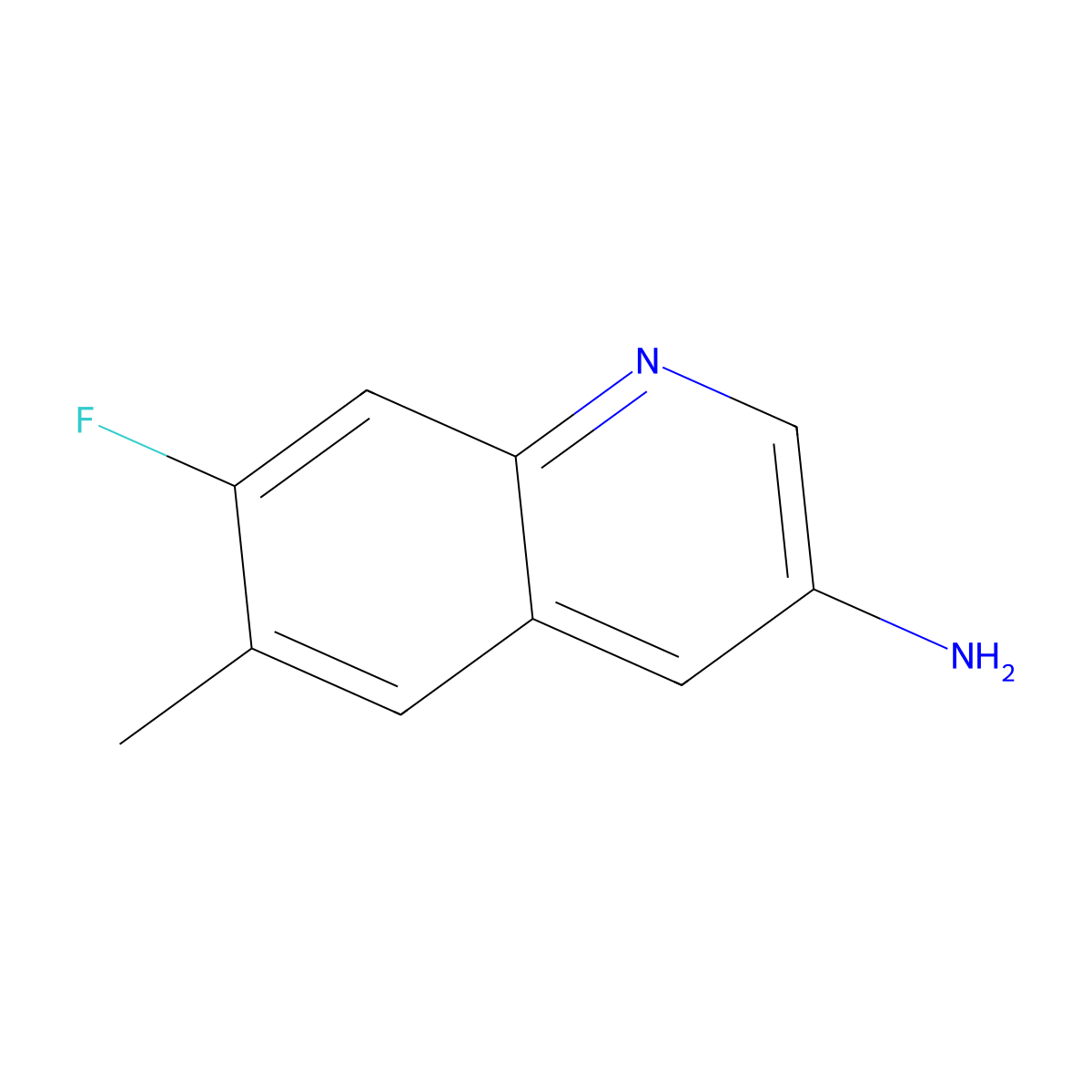 7-Fluoro-6-methylquinolin-3-amine molecular structure, CAS 2092836-04-7