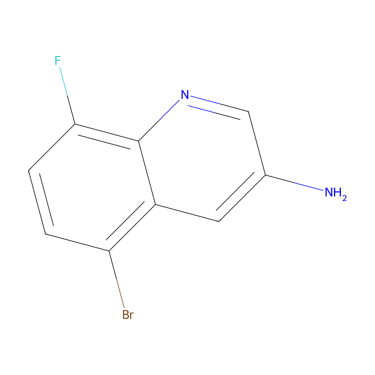 5-Bromo-8-fluoroquinolin-3-amine molecular structure, CAS 2092836-23-0
