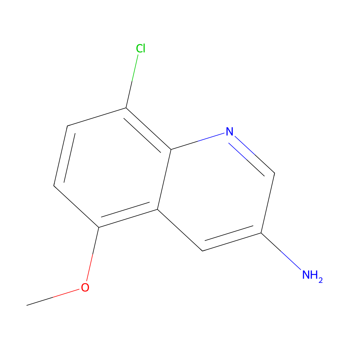 8-Chloro-5-methoxyquinolin-3-amine molecular structure, CAS 2092836-26-3
