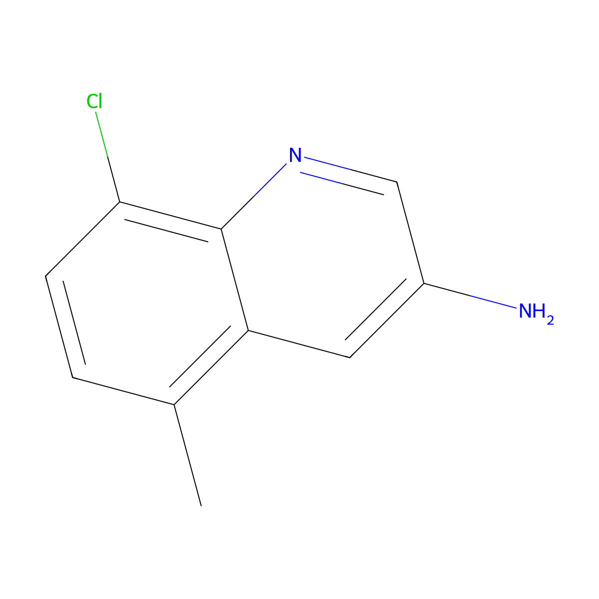 8-Chloro-5-methylquinolin-3-amine molecular structure, CAS 2092836-43-4