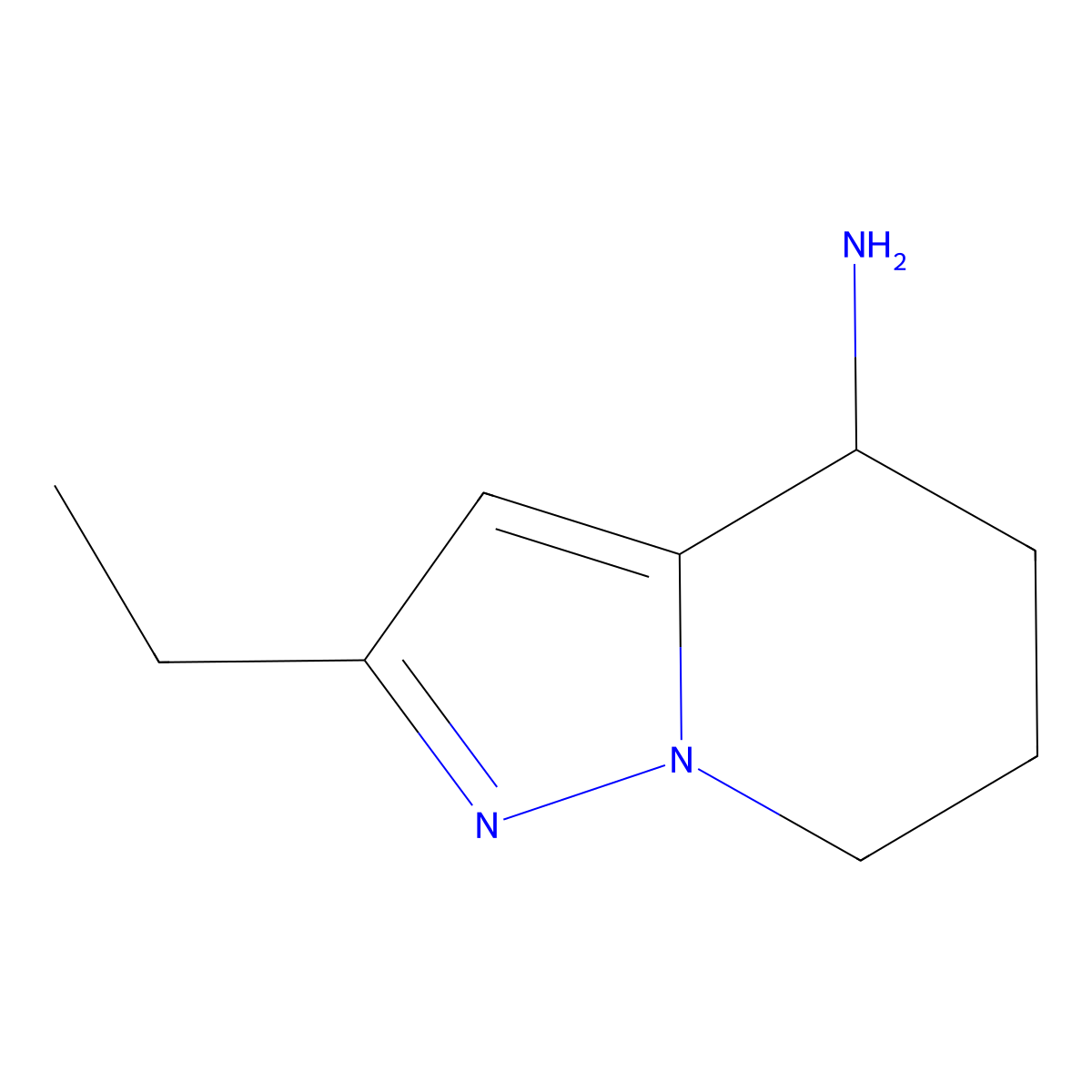 2-Ethyl-4H,5H,6H,7H-pyrazolo[1,5-a]pyridin-4-amine molecular structure, CAS 2092836-47-8