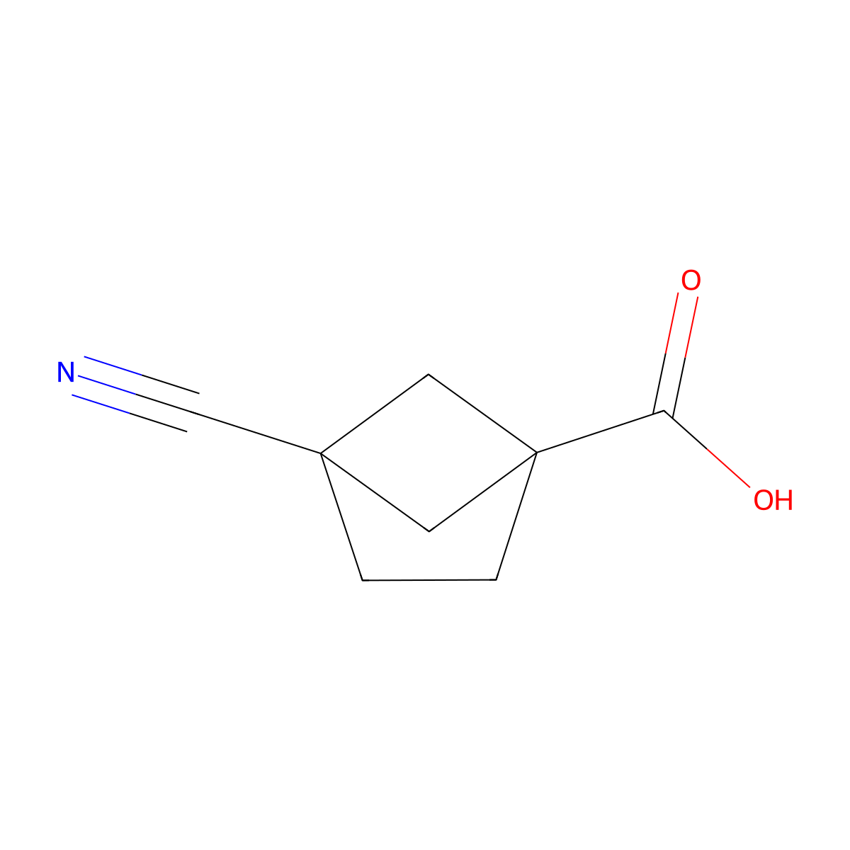 4-Cyanobicyclo[2.1.1]hexane-1-carboxylic acid molecular structure, CAS 2092839-61-5