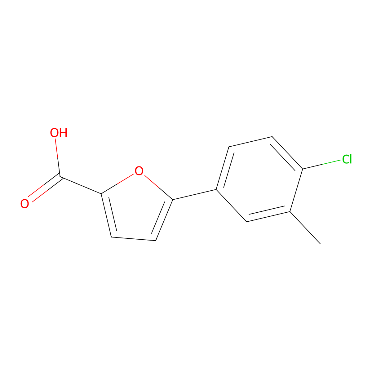 5-(4-Chloro-3-methylphenyl)furan-2-carboxylic acid molecular structure, CAS 2092840-63-4