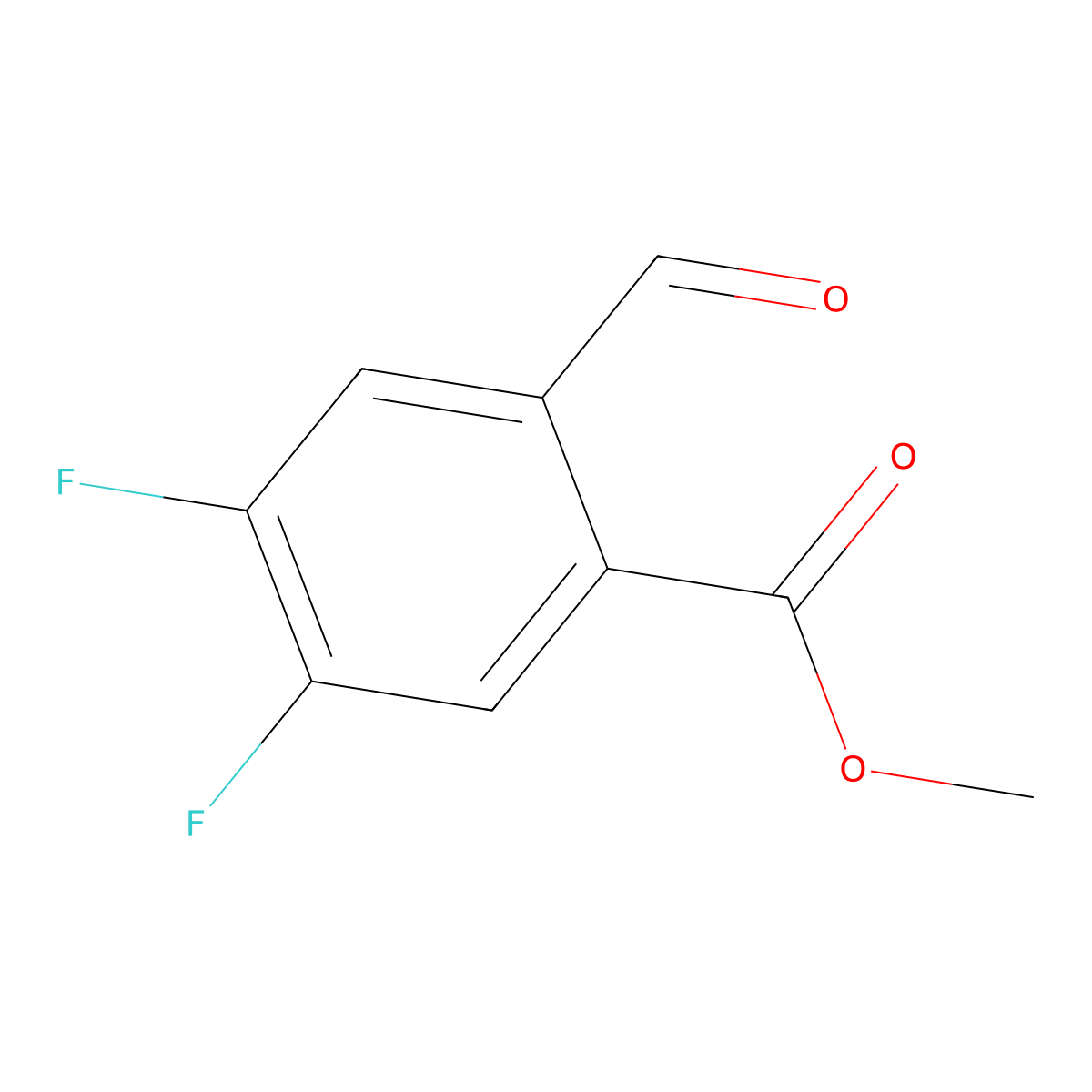 Methyl 4,5-difluoro-2-formylbenzoate molecular structure, CAS 2092840-64-5
