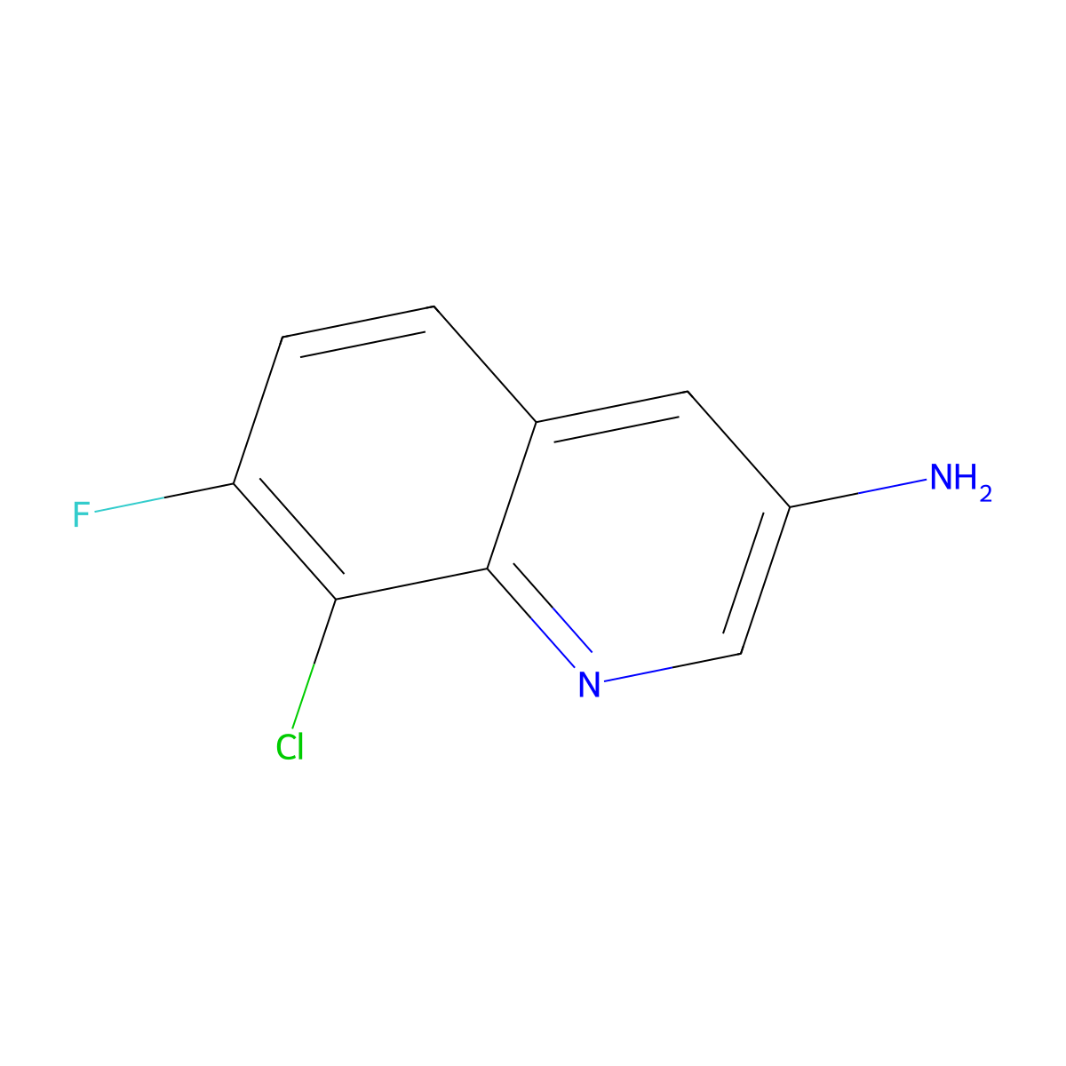 8-Chloro-7-fluoroquinolin-3-amine molecular structure, CAS 2092840-92-9