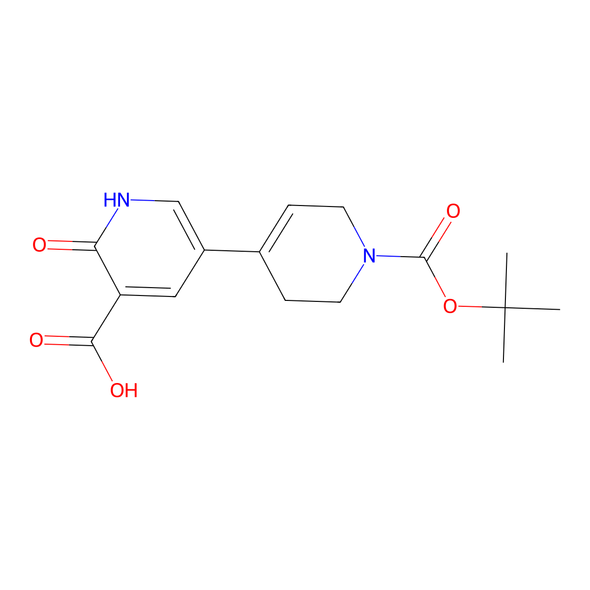 1'-(Tert-butoxycarbonyl)-6-hydroxy-1',2',3',6'-tetrahydro-[3,4'-bipyridine]-5-carboxylic acid molecular structure, CAS 2092841-39-7