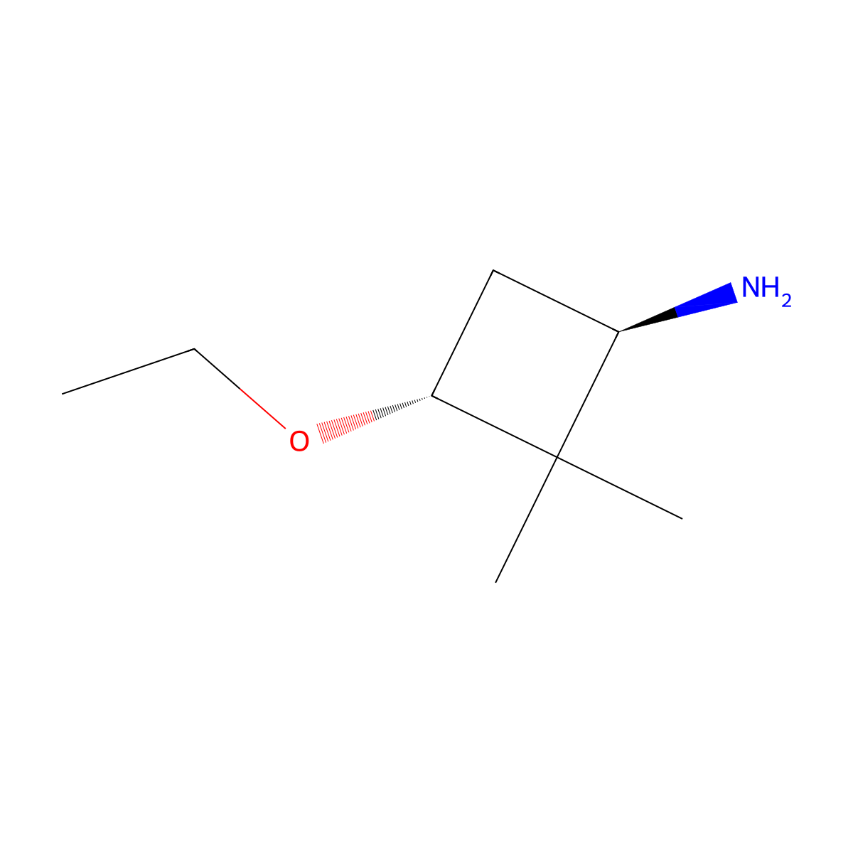 trans-3-Ethoxy-2,2-dimethylcyclobutan-1-amine molecular structure, CAS 2092841-64-8