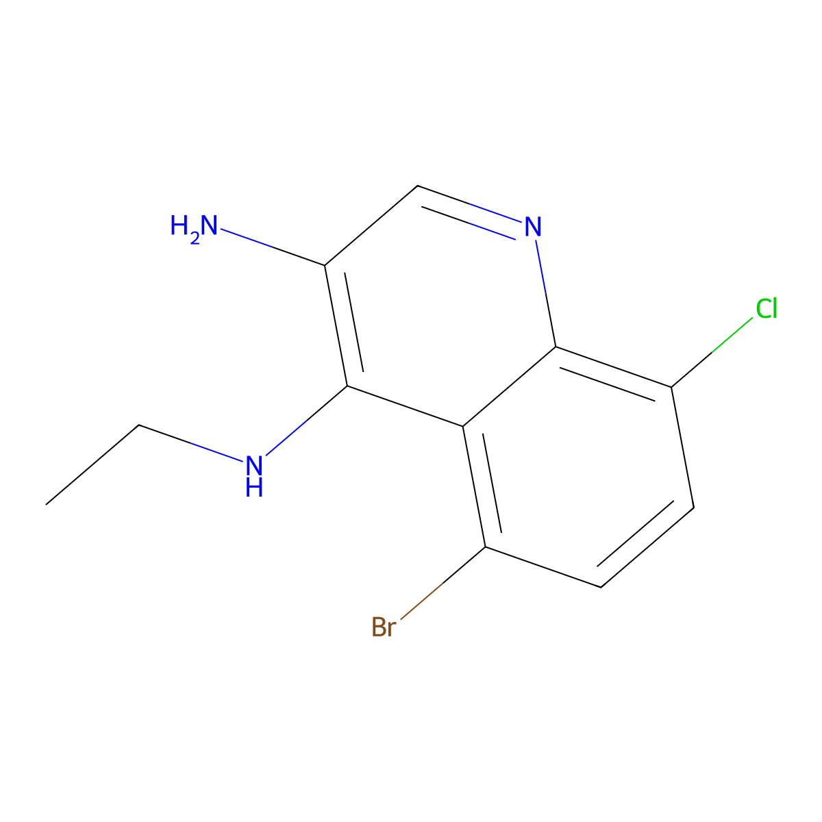 5-Bromo-8-chloro-N4-ethylquinoline-3,4-diamine molecular structure, CAS 2092841-90-0