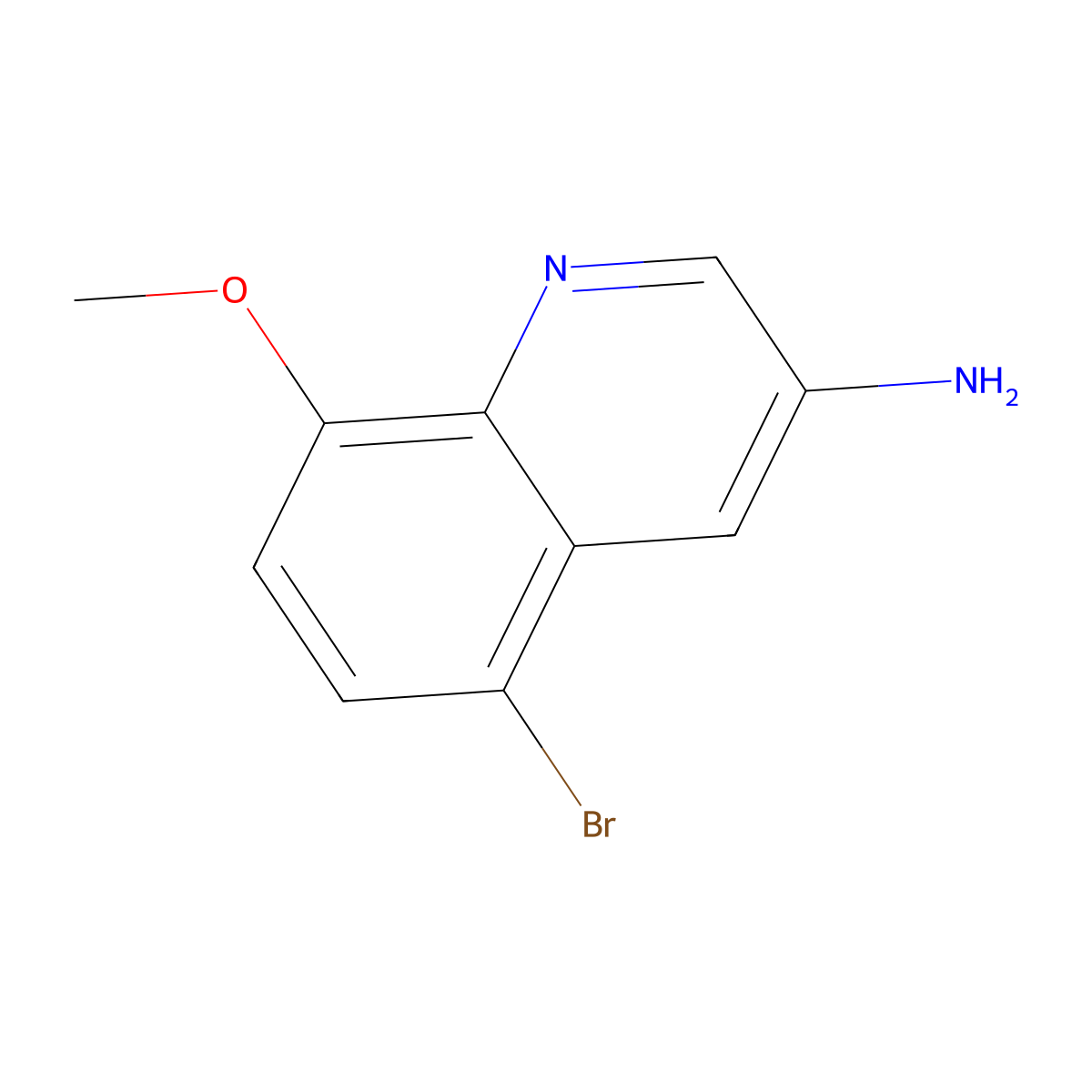5-Bromo-8-methoxyquinolin-3-amine molecular structure, CAS 2092841-97-7