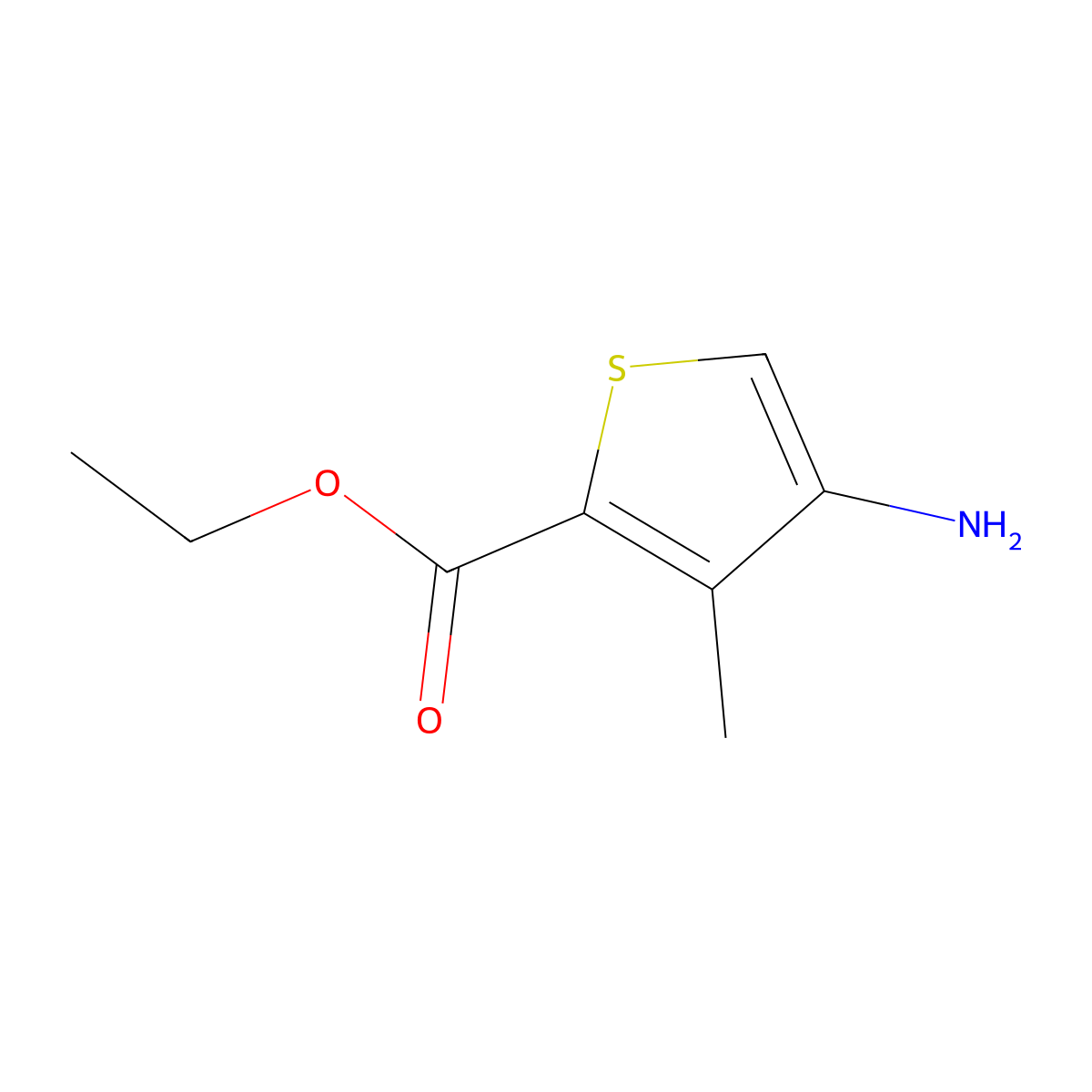 Ethyl 4-amino-3-methylthiophene-2-carboxylate molecular structure, CAS 2092843-61-1