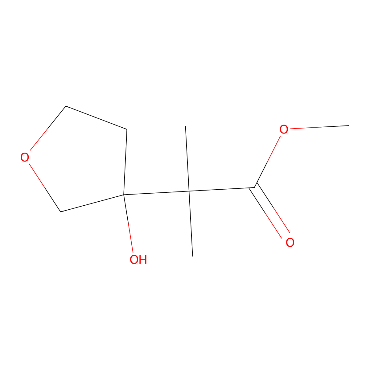 Methyl 2-(3-hydroxyoxolan-3-yl)-2-methylpropanoate molecular structure, CAS 2092845-13-9
