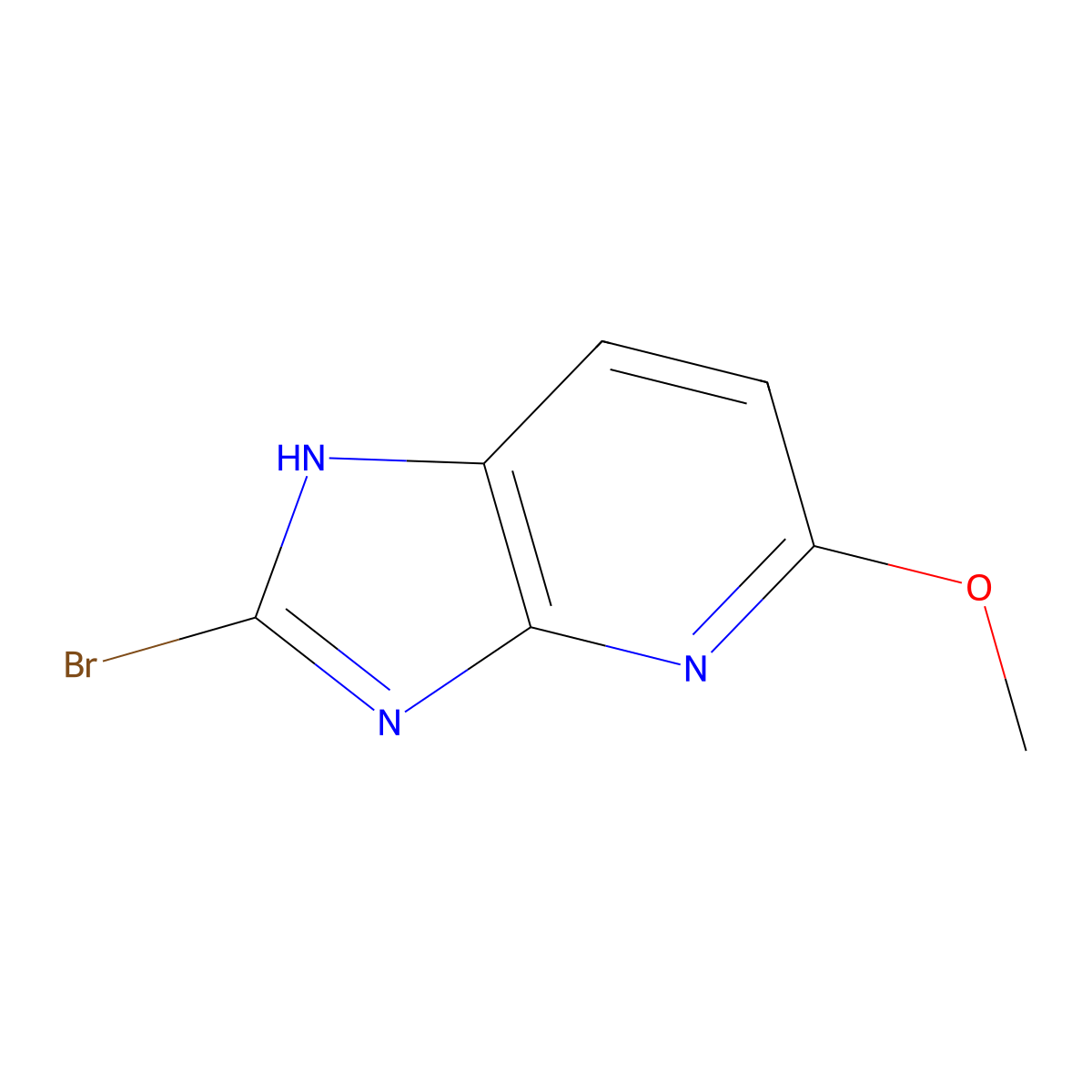 2-Bromo-5-methoxy-3H-imidazo[4,5-b]pyridine molecular structure, CAS 2092849-43-7