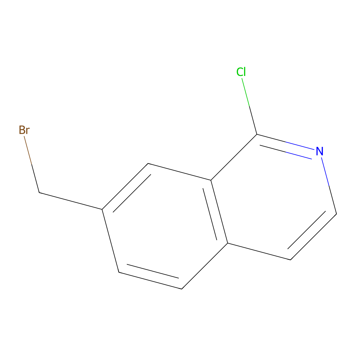 7-(Bromomethyl)-1-chloroisoquinoline molecular structure, CAS 209285-92-7