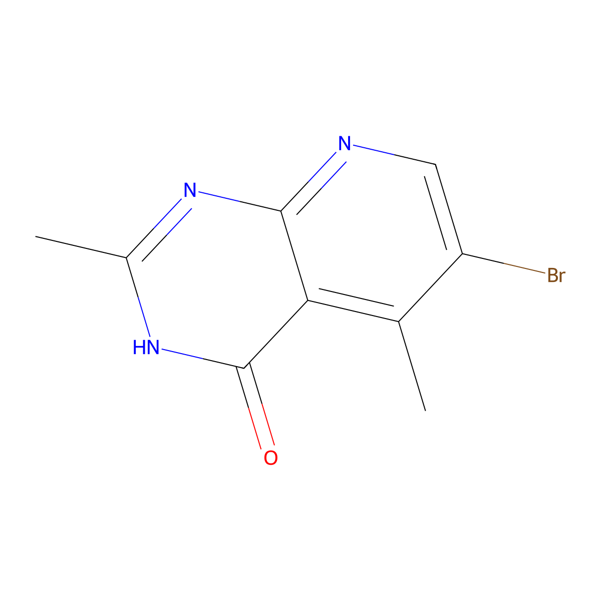 6-bromo-2,5-dimethylpyrido[2,3-d]pyrimidin-4(3H)-one molecular structure, CAS 2092850-58-1