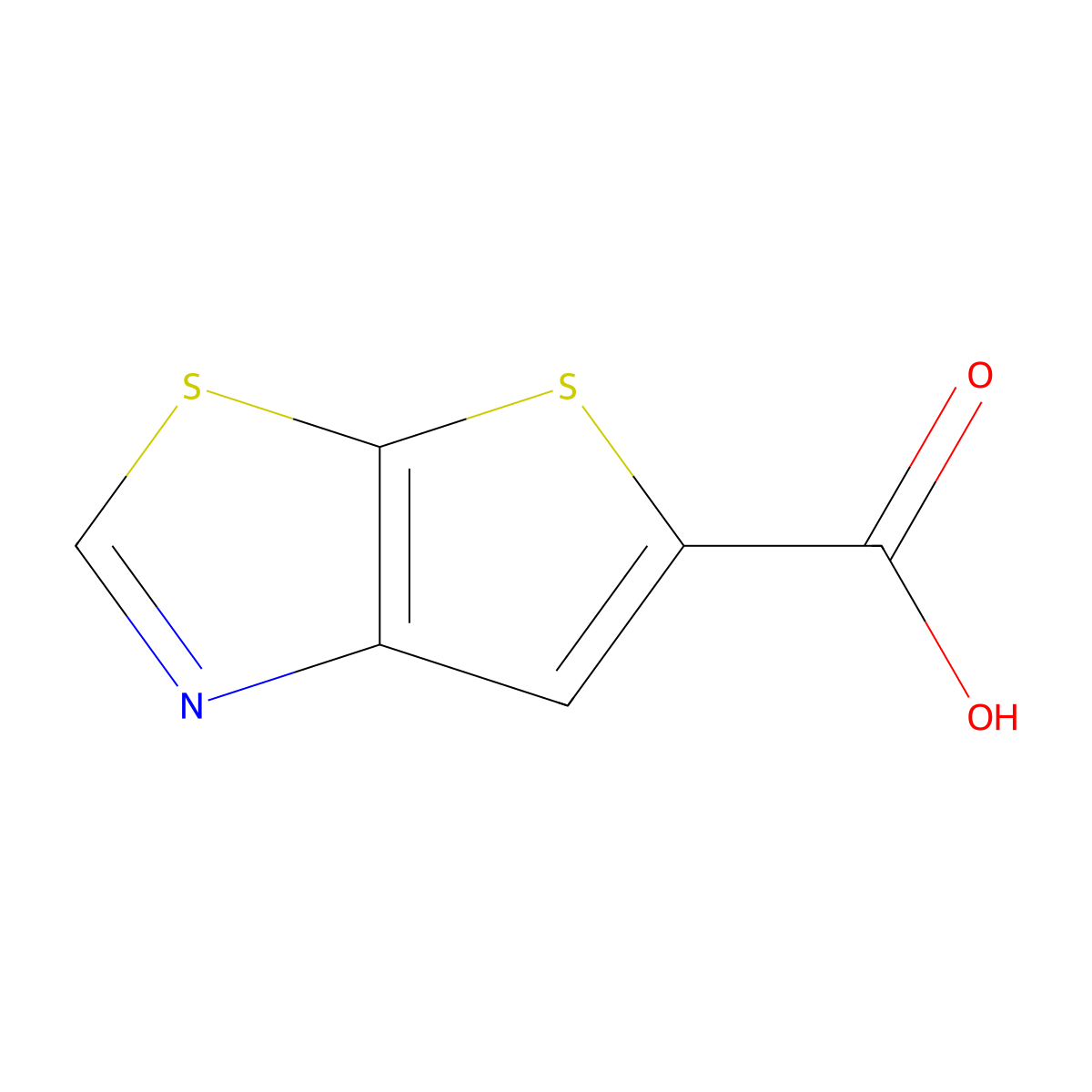 Thieno[3,2-d][1,3]thiazole-5-carboxylic acid molecular structure, CAS 2092850-95-6