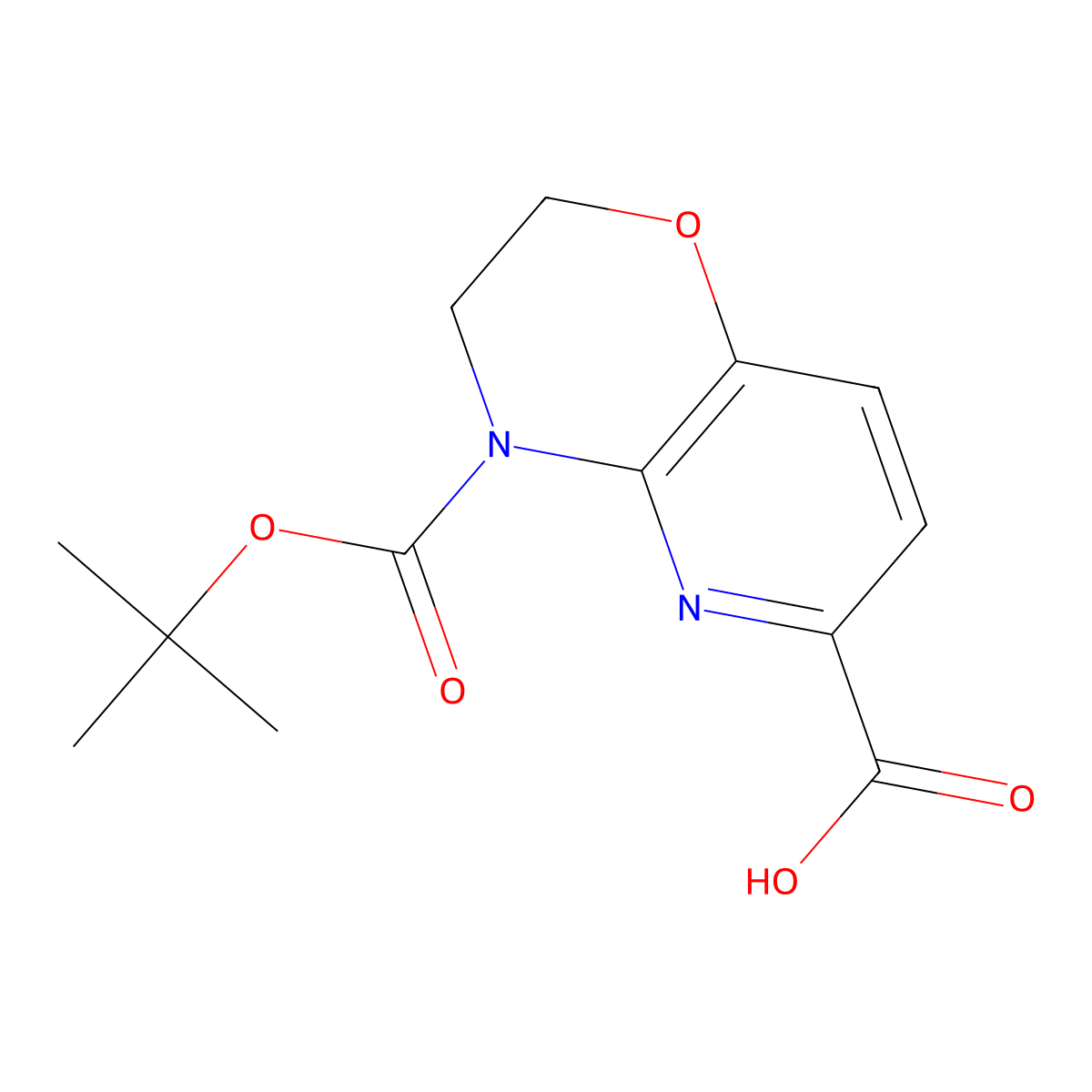 4-[(tert-butoxy)carbonyl]-2H,3H,4H-pyrido[3,2-b][1,4]oxazine-6-carboxylic acid molecular structure, CAS 2092850-98-9