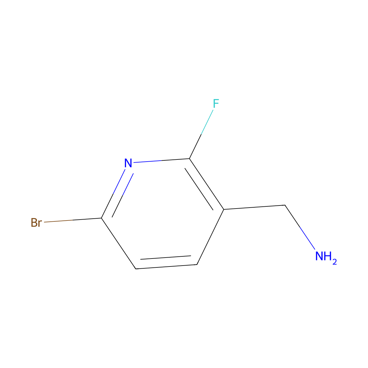 (6-Bromo-2-fluoropyridin-3-yl)methanamine molecular structure, CAS 2092854-99-2