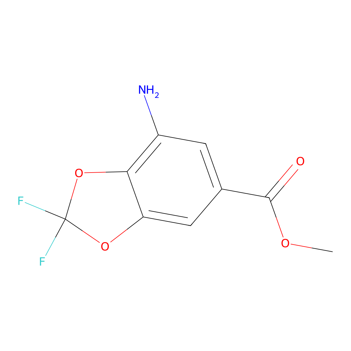 Methyl 7-Amino-2,2-difluorobenzo[d][1,3]dioxole-5-carboxylate molecular structure, CAS 2092855-16-6