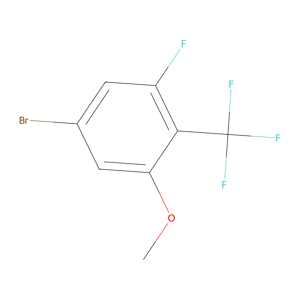5-Bromo-1-fluoro-3-methoxy-2-(trifluoromethyl)benzene molecular structure, CAS 2092861-11-3