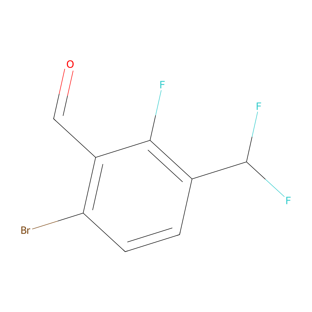 6-Bromo-3-(difluoromethyl)-2-fluorobenzaldehyde molecular structure, CAS 2092861-81-7