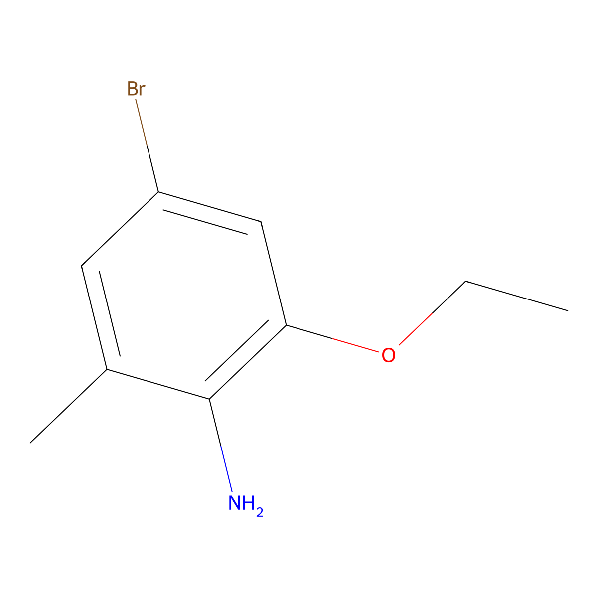 4-Bromo-2-ethoxy-6-methylaniline molecular structure, CAS 2092862-59-2