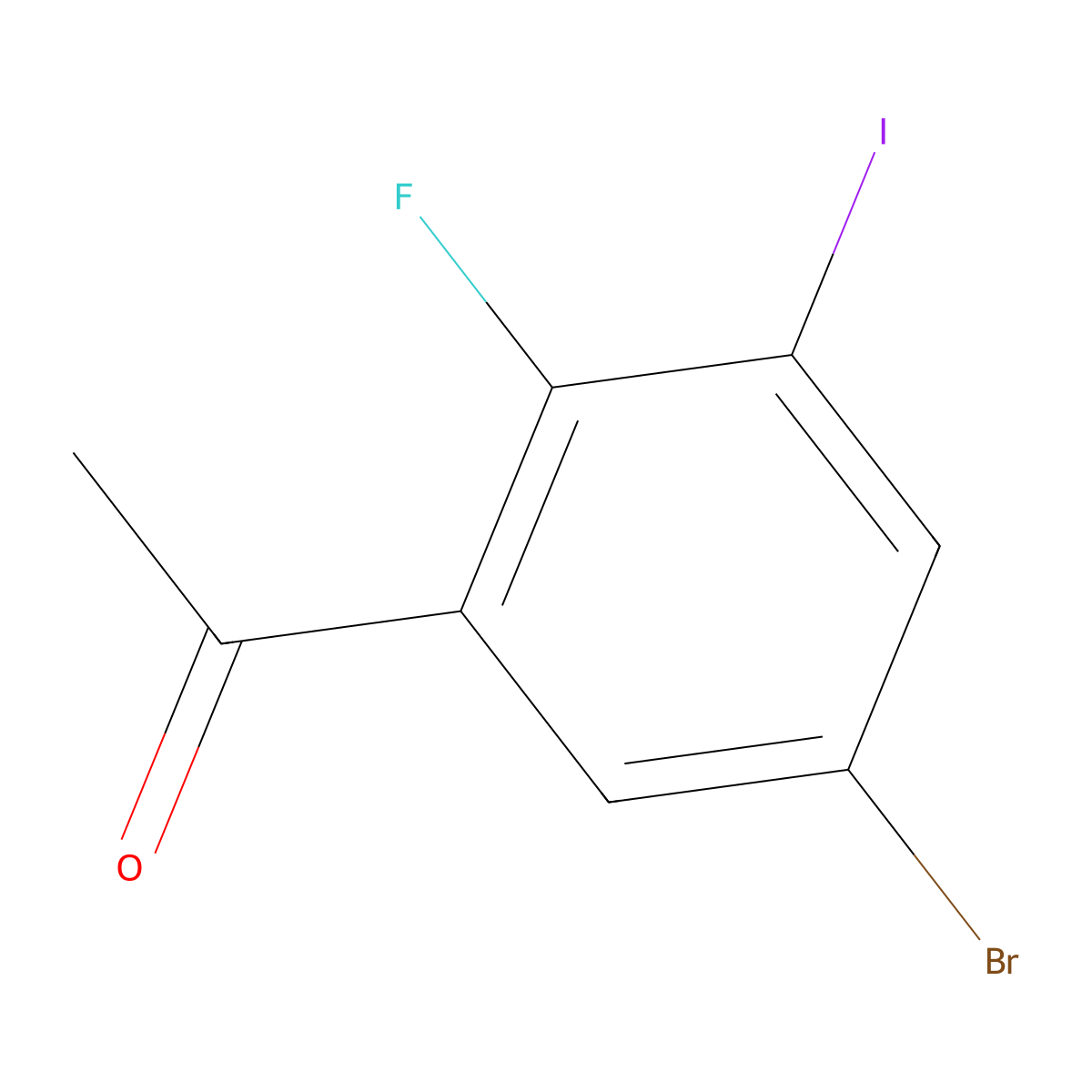 1-(5-Bromo-2-fluoro-3-iodophenyl)ethanone molecular structure, CAS 2092862-76-3
