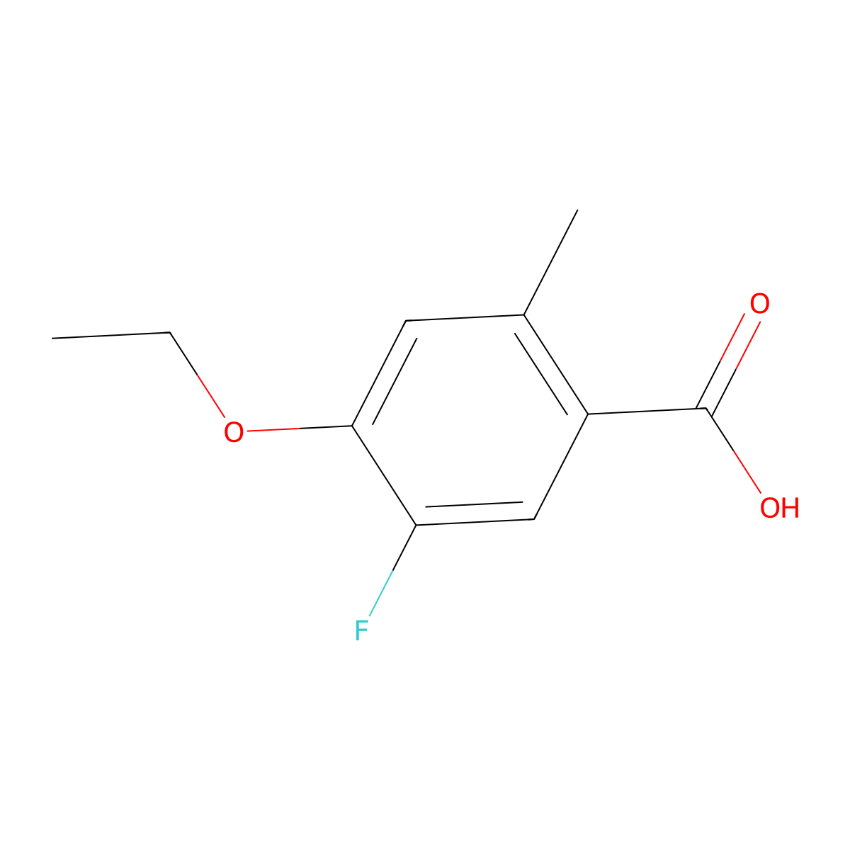 4-Ethoxy-5-fluoro-2-methylbenzoic acid molecular structure, CAS 2092867-49-5