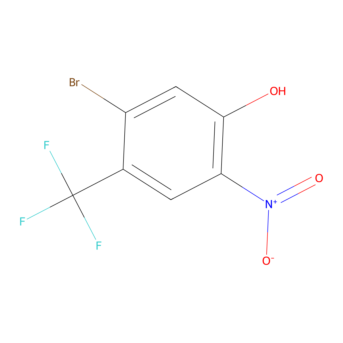 5-Bromo-2-nitro-4-(trifluoromethyl)phenol molecular structure, CAS 2092867-66-6
