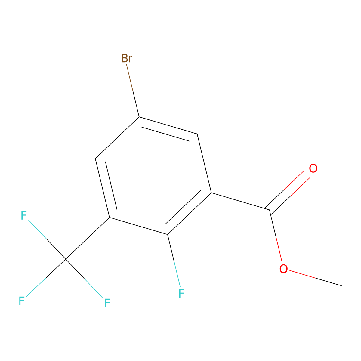 Methyl 5-bromo-2-fluoro-3-(trifluoromethyl)benZoate molecular structure, CAS 2092867-73-5