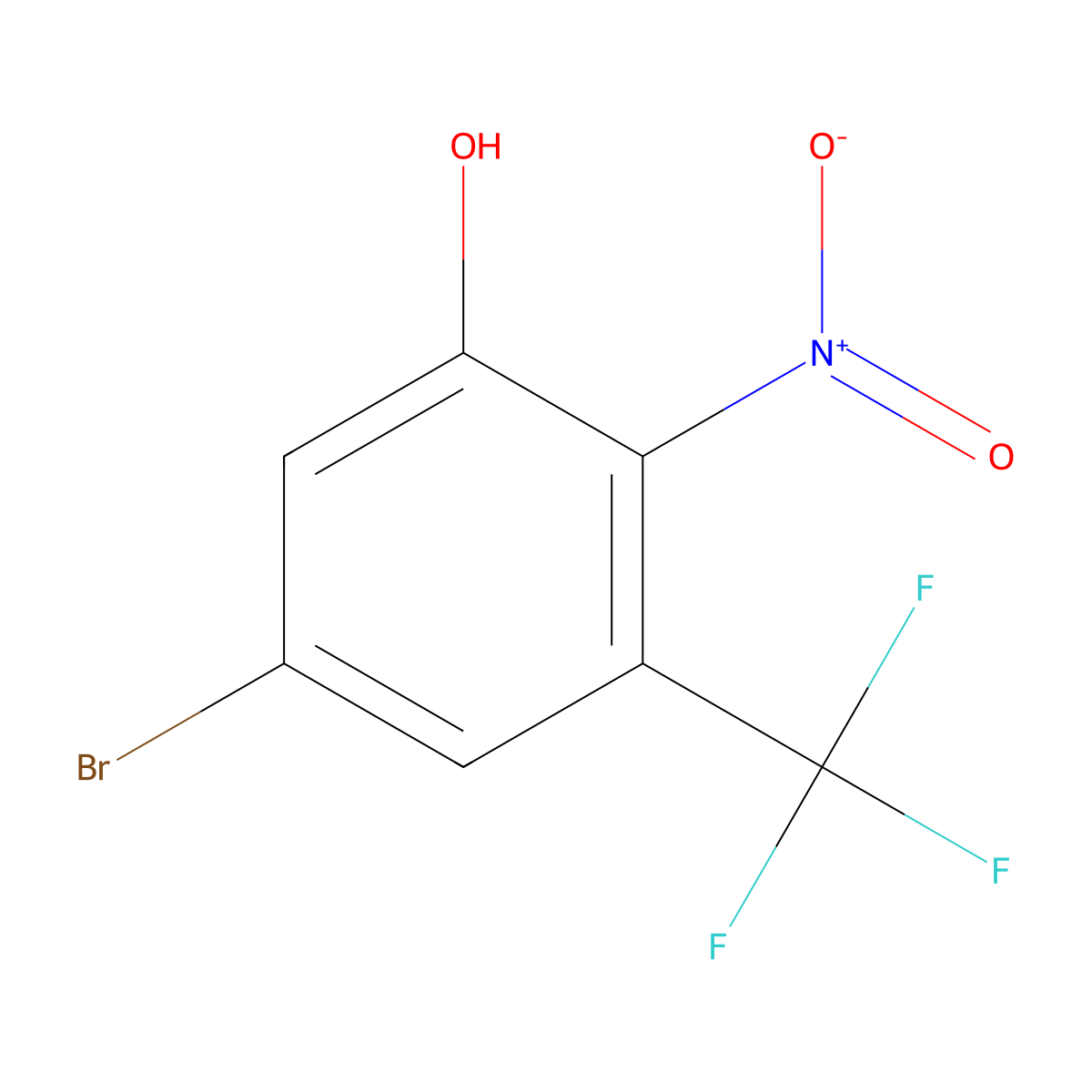 5-Bromo-3-hydroxy-2-nitrobenzotrifluoride molecular structure, CAS 2092867-77-9
