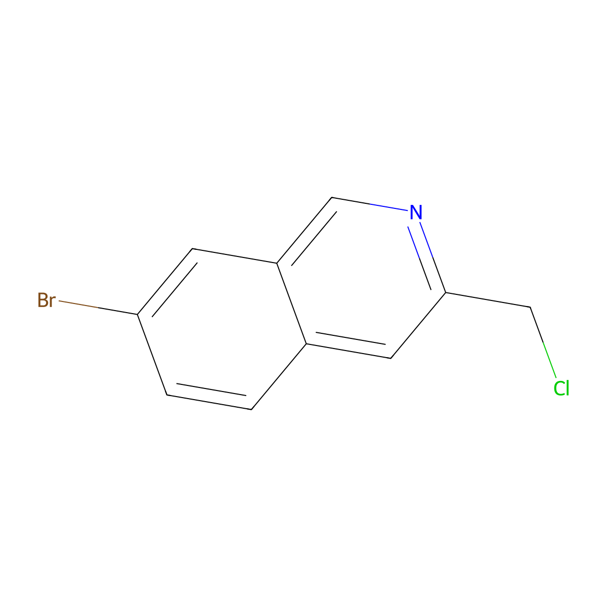 7-Bromo-3-(chloromethyl)isoquinoline molecular structure, CAS 2092868-00-1