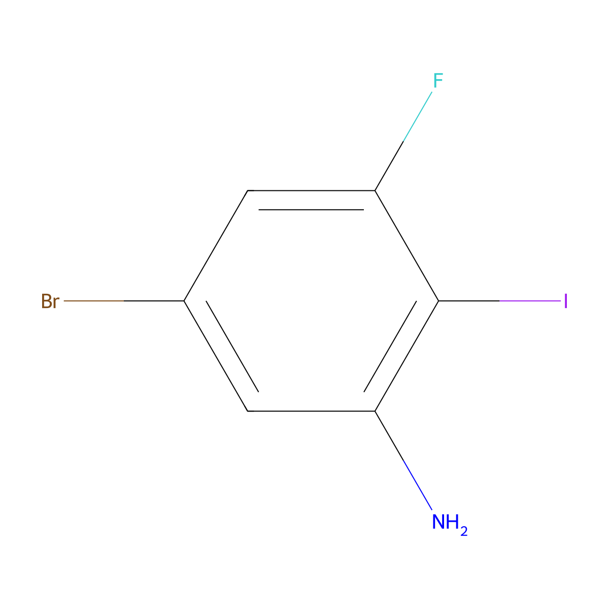 5-Bromo-3-fluoro-2-iodoaniline molecular structure, CAS 2092868-81-8