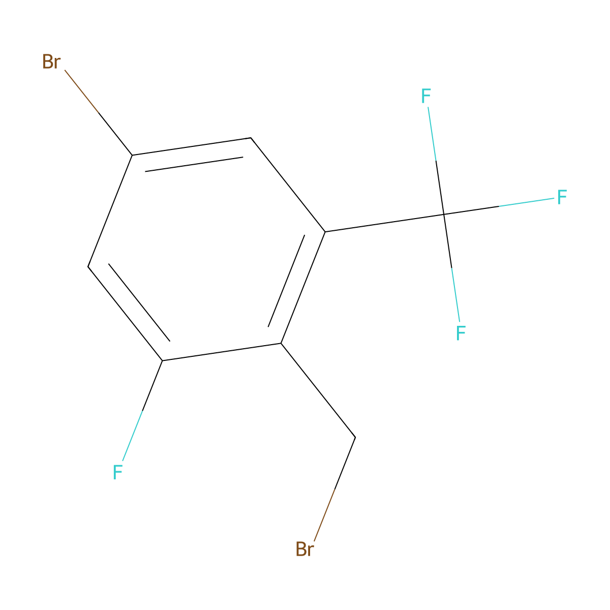4-Bromo-2-fluoro-6-(trifluoromethyl)benzyl bromide molecular structure, CAS 2092868-88-5