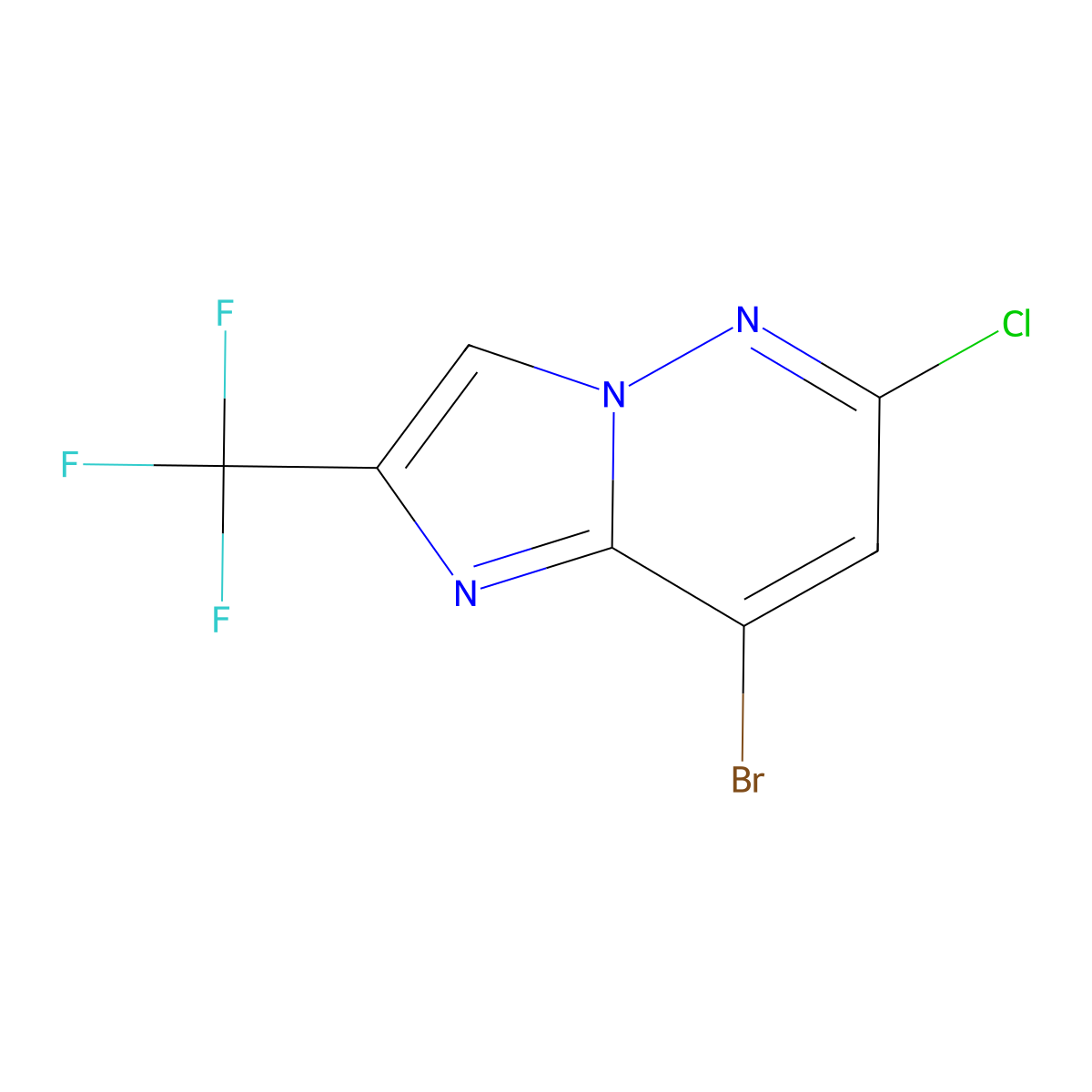 8-Bromo-6-chloro-2-(trifluoromethyl)imidazo[1,2-b]pyridazine molecular structure, CAS 2092894-83-0
