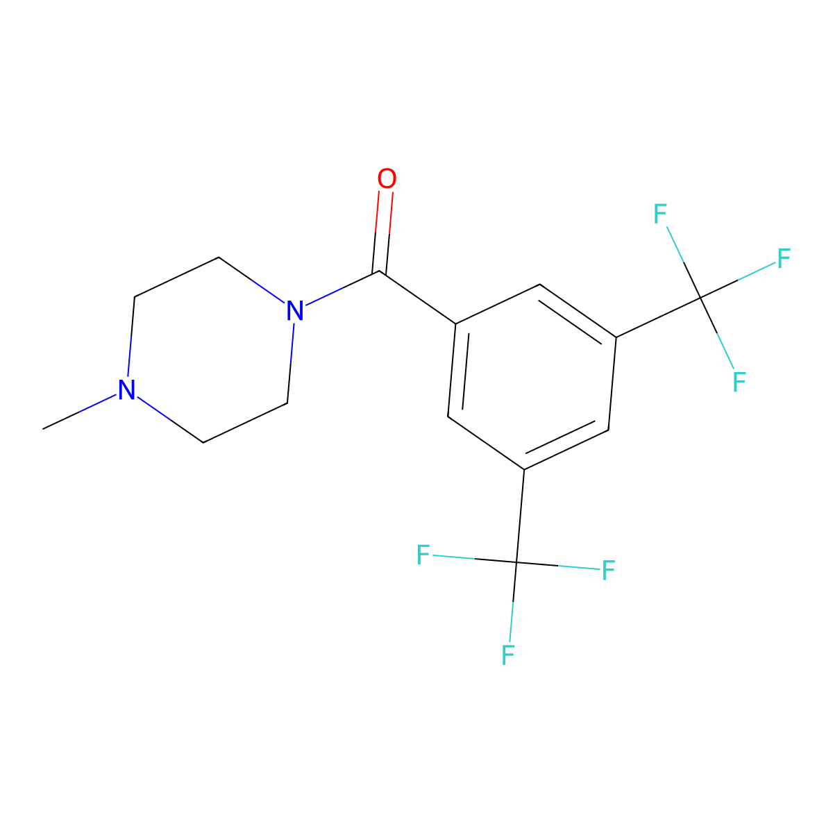(3,5-Bis(trifluoromethyl)phenyl)(4-methylpiperazin-1-yl)methanone molecular structure, CAS 20929-30-0