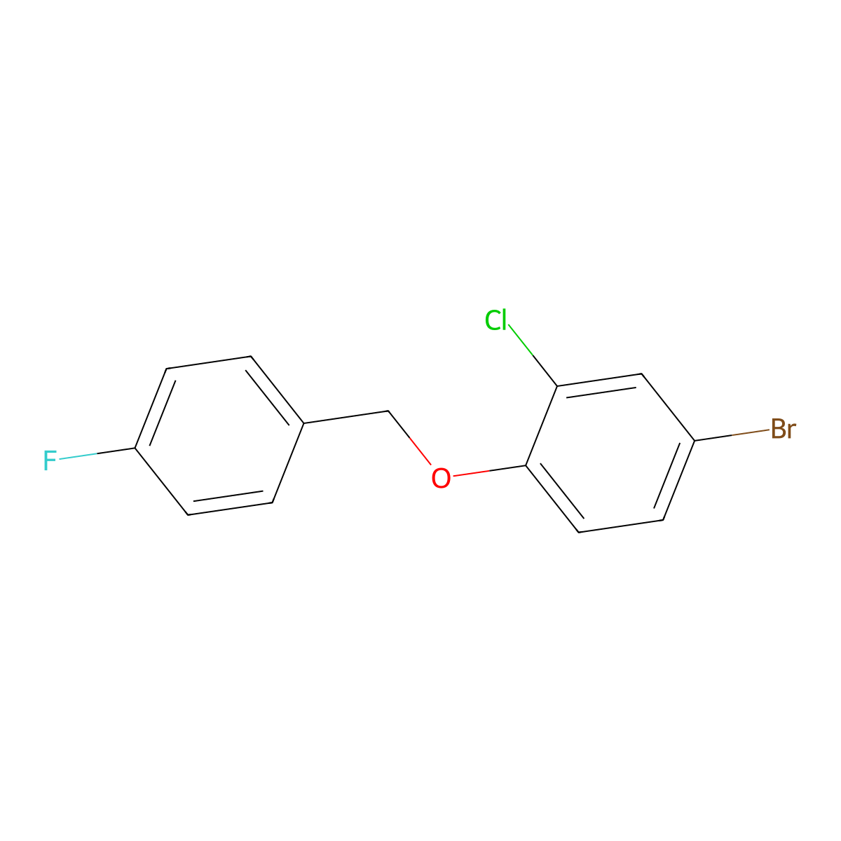 4-Bromo-2-chloro-1-((4-fluorobenzyl)oxy)benzene molecular structure, CAS 2092911-81-2