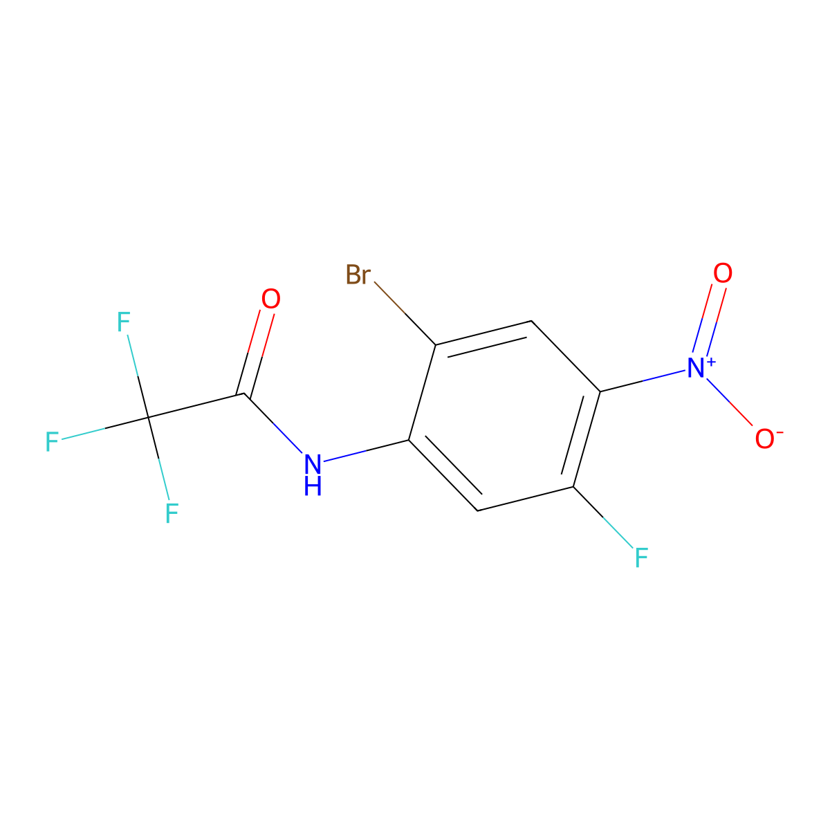 N-(2-Bromo-5-fluoro-4-nitro-phenyl)-2,2,2-trifluoro-acetamide molecular structure, CAS 2092929-90-1