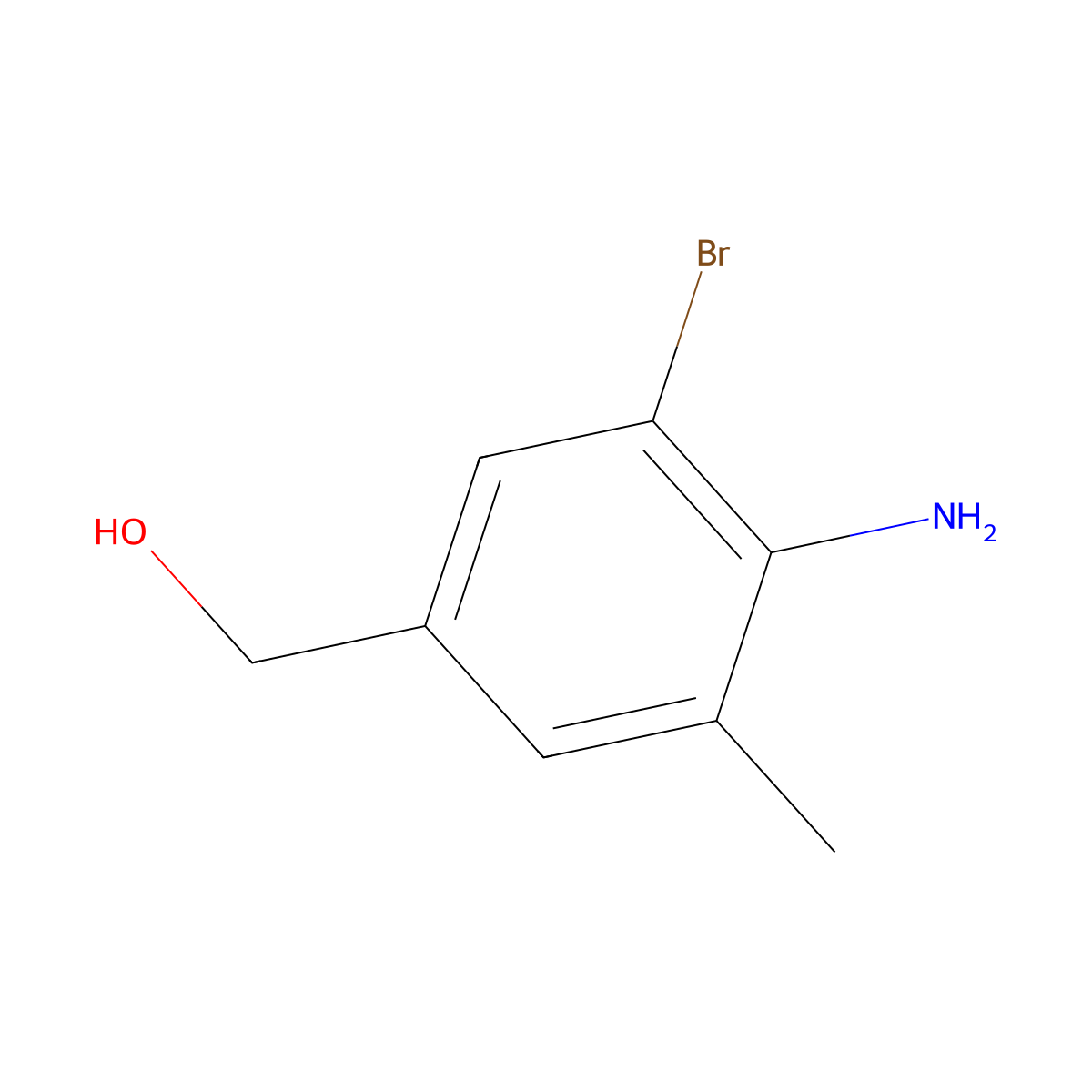(4-Amino-3-bromo-5-methyl-phenyl)-methanol molecular structure, CAS 2092929-91-2