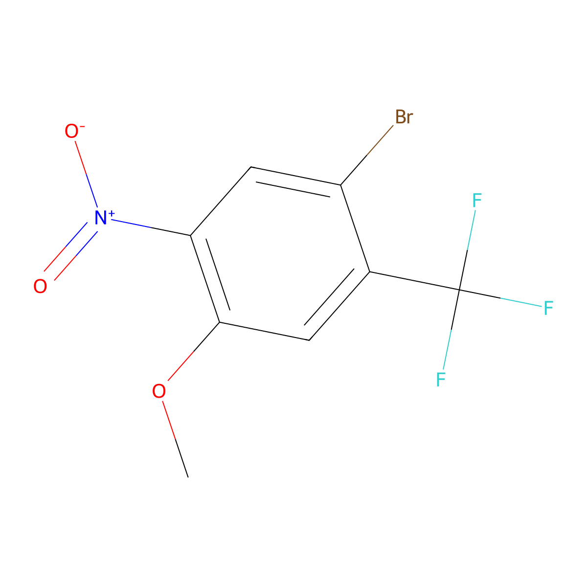 1-Bromo-4-methoxy-5-nitro-2-(trifluoromethyl)benzene molecular structure, CAS 2092929-95-6