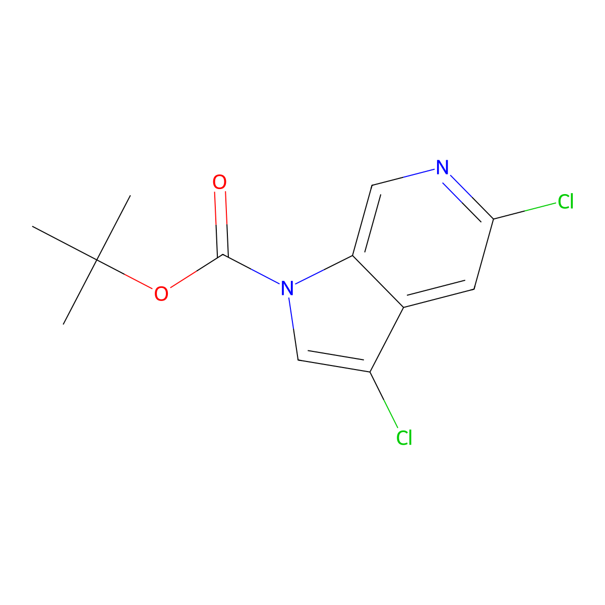 3,5-Dichloro-pyrrolo[2,3-c]pyridine-1-carboxylic acid tert-butyl ester molecular structure, CAS 2092929-96-7