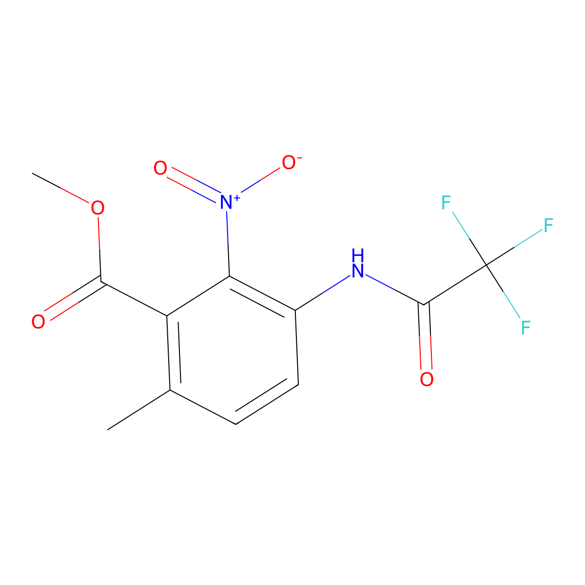 6-Methyl-2-nitro-3-(2,2,2-trifluoro-acetylamino)-benzoic acid methyl ester molecular structure, CAS 2092929-97-8