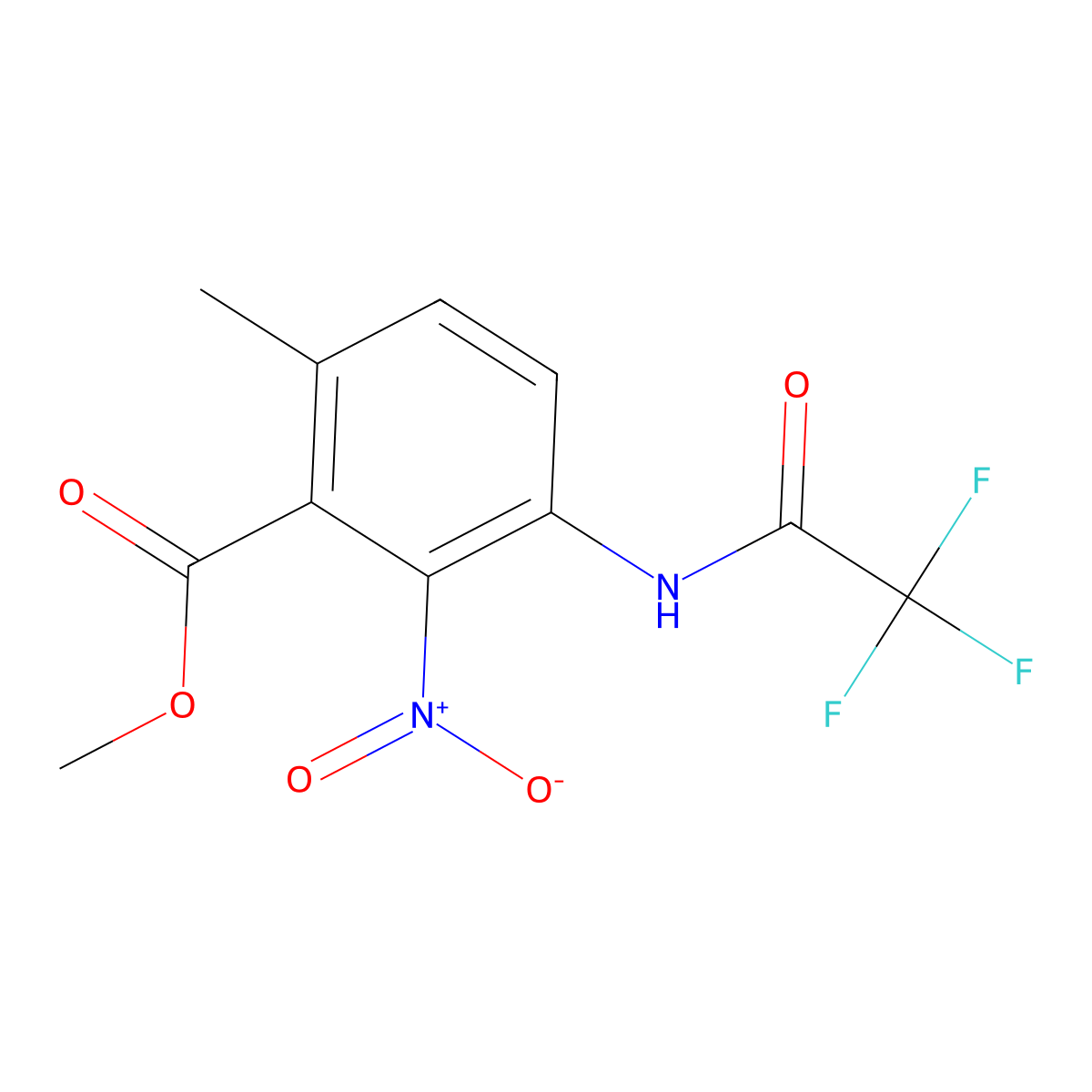 6-Methyl-2-nitro-3-(2,2,2-trifluoro-acetylamino)-benzoic acid methyl ester molecular structure, CAS 2092929-97-8
