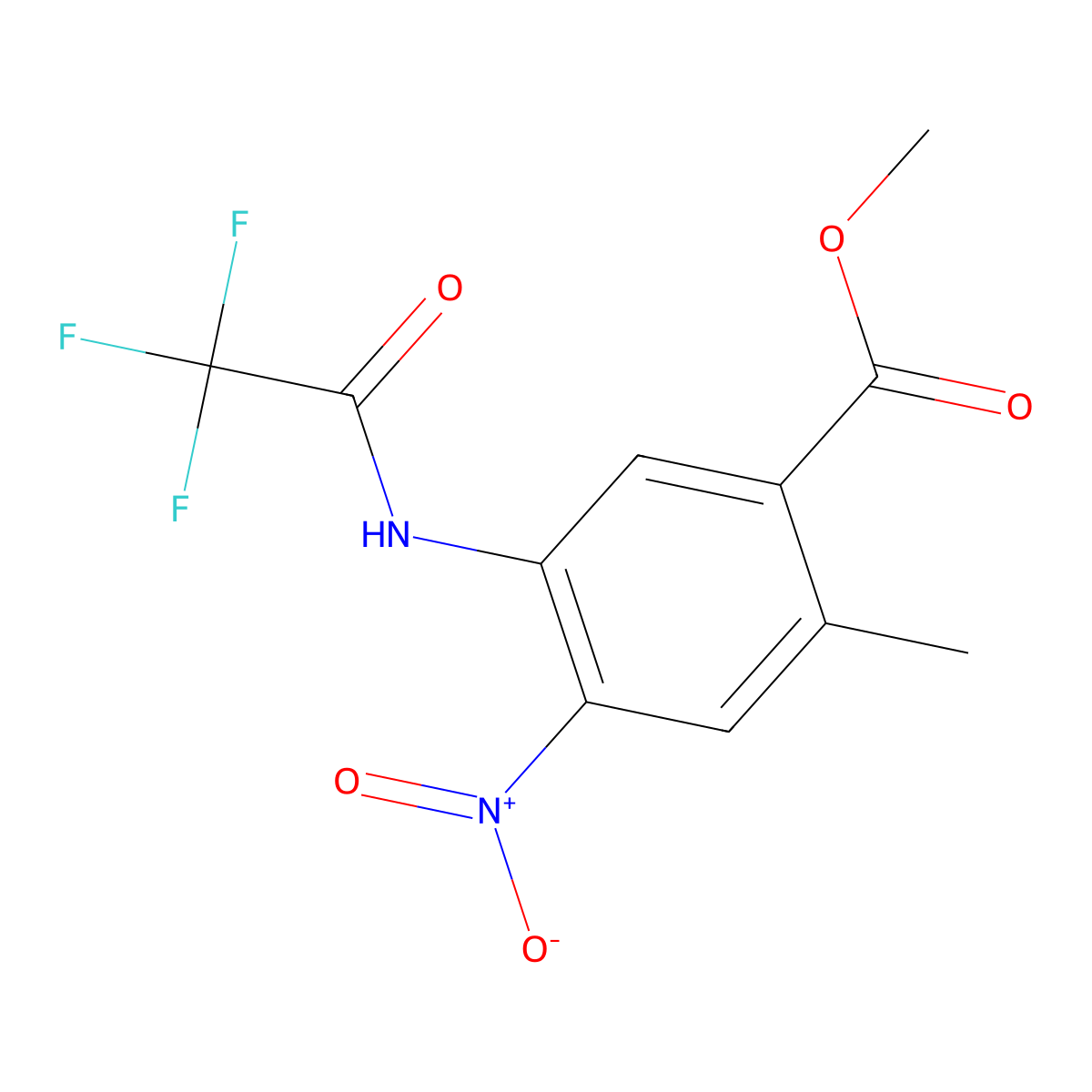 2-Methyl-4-nitro-5-(2,2,2-trifluoro-acetylamino)-benzoic acid methyl ester molecular structure, CAS 2092929-99-0