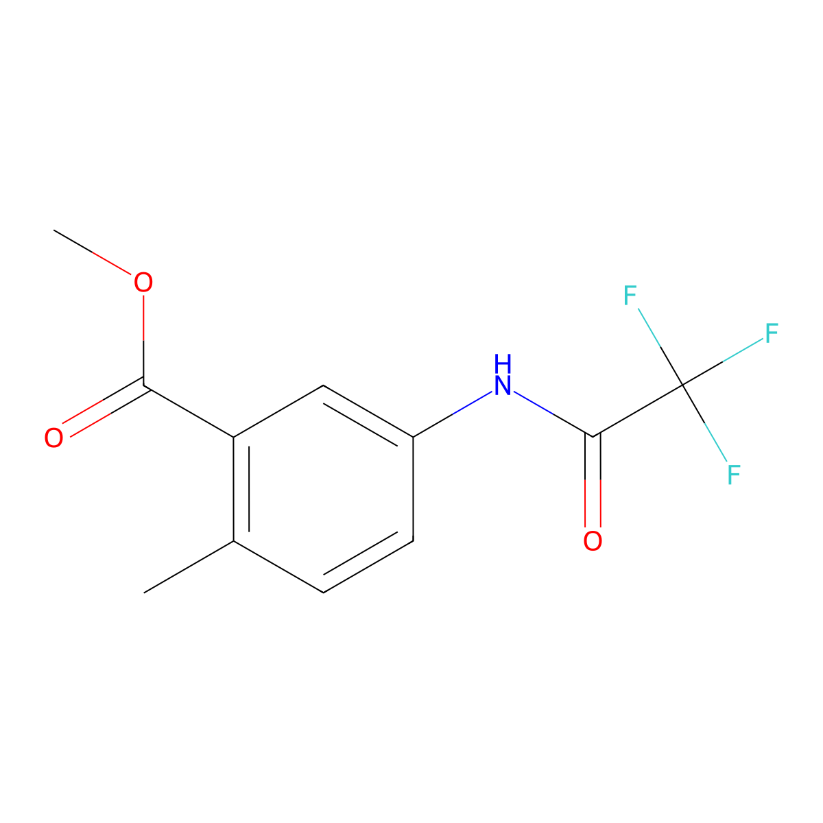 2-Methyl-5-(2,2,2-trifluoro-acetylamino)-benzoic acid methyl ester molecular structure, CAS 2092930-01-1